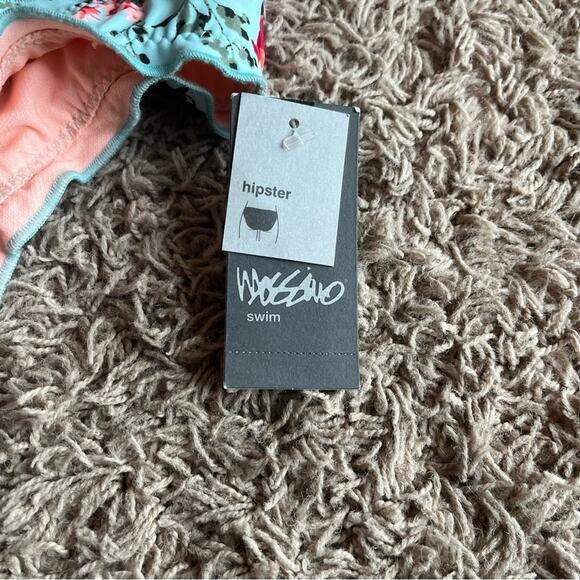 NWT! Mossimo Blue Floral Hipster Swim Bikini Bottoms Size XL - Picture 5 of 12